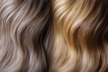 Fototapeta premium A close-up shot of two different colored hairs