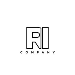 Letter R and I, RI logo design template. Minimal monogram initial based logotype.