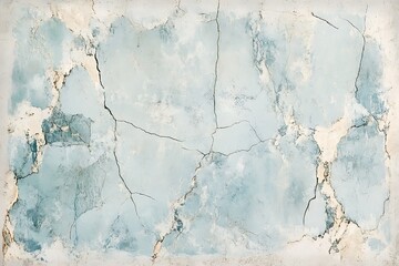 Obraz premium Cracked light blue painted wall texture.