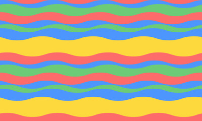 Abstract background with wavy stripes in vibrant colors, creating a rippled, liquid effect. Smooth curves and textured lines add elegance, vitality, and creativity. Ideal for wallpaper or textile.