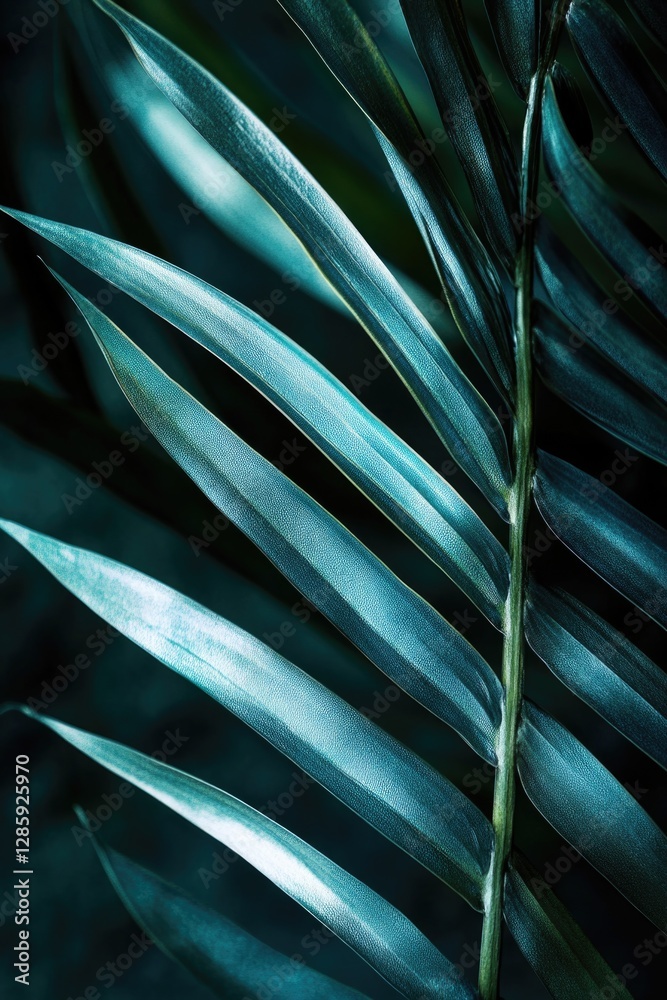 Poster a single green leaf on a dark background, suitable for use in designs where nature is the focus