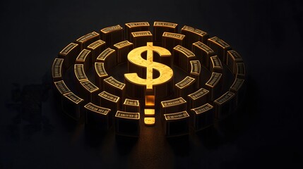 Luxurious wealth creation strategies business hub visual insights dramatic lighting financial freedom concept