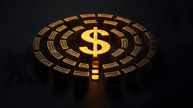 Luxurious wealth creation strategies business hub visual insights dramatic lighting financial freedom concept