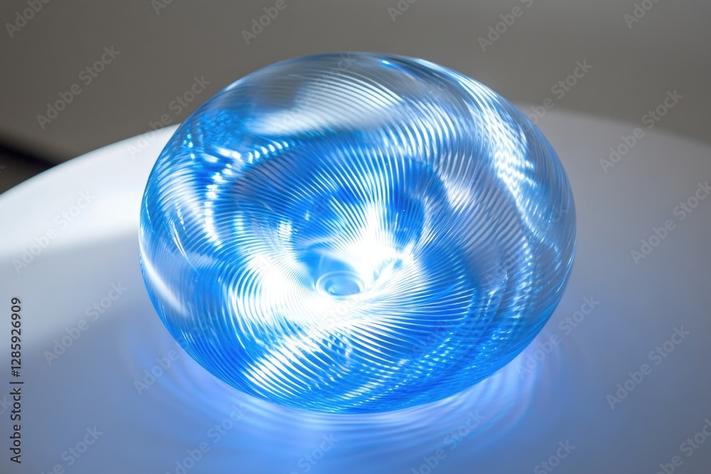 Poster Close-up view of a glass object sitting on a table