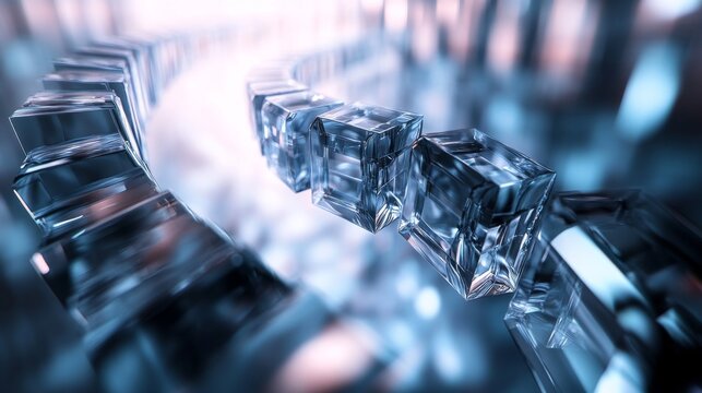 A Modern Conceptual Depiction of a Blockchain Sequence of Cubes