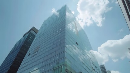Obraz premium Glass Surface Skyscraper Commercial Building City Skyline
