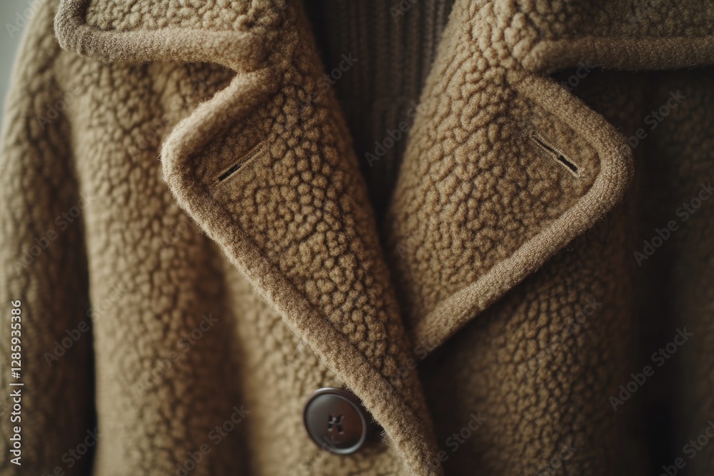 Aufkleber close-up of a coat's button and fabric texture