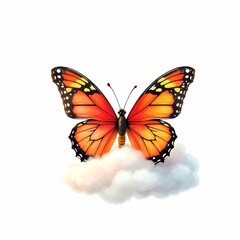 Fototapeta premium Vibrant Monarch Butterfly on Clouds