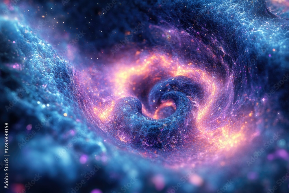 Poster a cloud formation resembling a spiral pattern in the sky