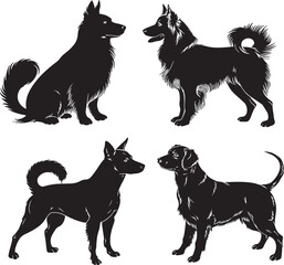 black and white cat silhouettes