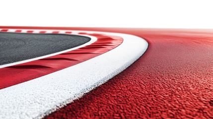 Close Up Of Red And White Curb On Racing Track
