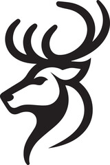Tribal-Style Deer Head Vector Illustration in Black and White

