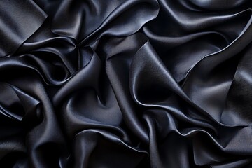 Obraz premium Luxurious dark silk fabric with elegant folds and drapes.