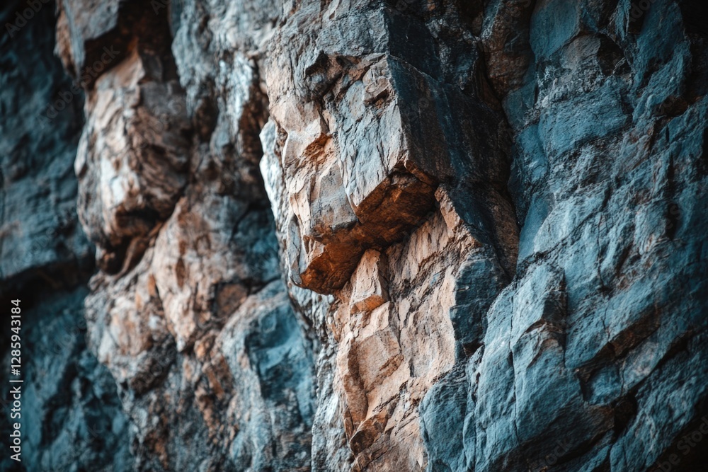 Poster a close-up view of a rocky surface featuring a natural hole