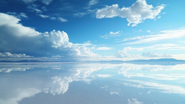 The Uyuni Salt Flats in Bolivia, the mirror of the sky, have boundless reflections, and the rainy season creates a mirror there.