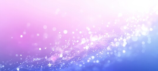 Light Blue and Purple Gradient with Snowflakes and Sparkling Lights