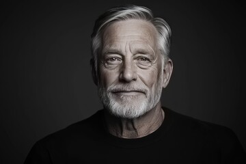 Fototapeta premium Portrait of Mature Man with Beard in Studio Lighting
