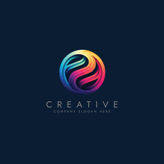 Obraz premium Abstract logo in gradient color style, colorful logo, Gradient monogram design, Gradient vector logo template