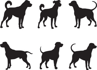 dogs silhouettes vector