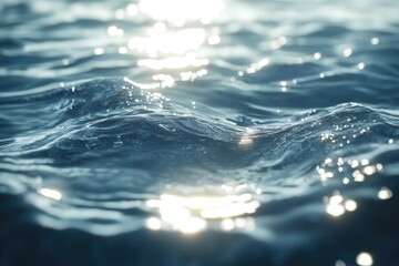 A serene lake scene with ripples and reflections