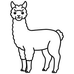 Elegant Alpaca Vector Art