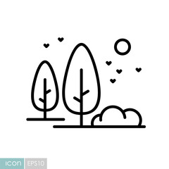 Deciduous trees and shrubs, bushes, grove, forest