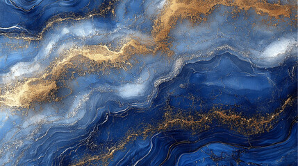 Fototapeta premium royal blue and silver marble