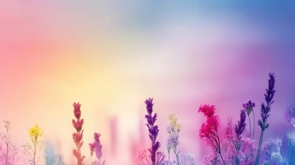Obraz premium Vibrant Floral Landscape With Colorful Hues and Soft Background