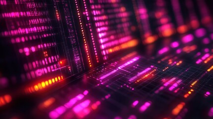 Futuristic data display in server room