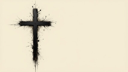A Christian cross with dripping blood on a textured background, symbolizing sacrifice or martyrdom.