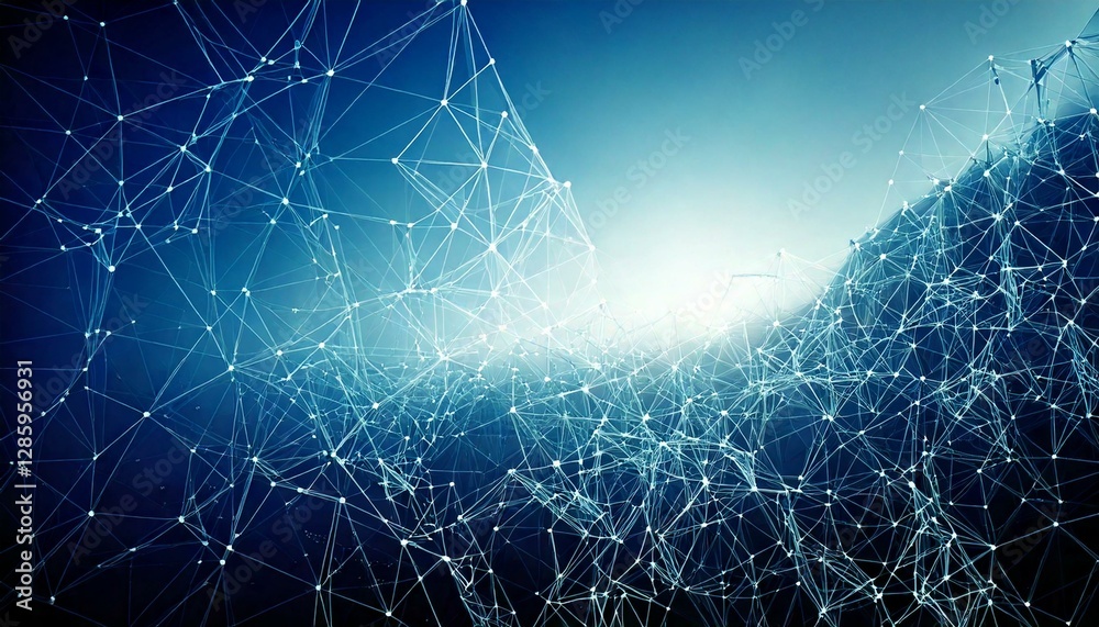 Wall mural futuristic plexus-style background template designed for science and technology presentations, featu