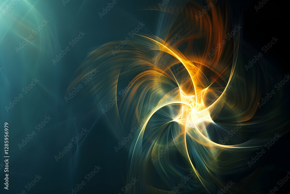 Poster abstract light swirl design with vibrant colors creating a dynamic visual effect
