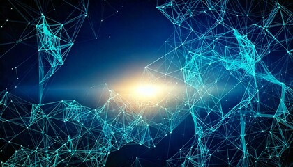 High-tech digital template with a futuristic plexus design, perfect for scientific research, innovation, and technology presentations