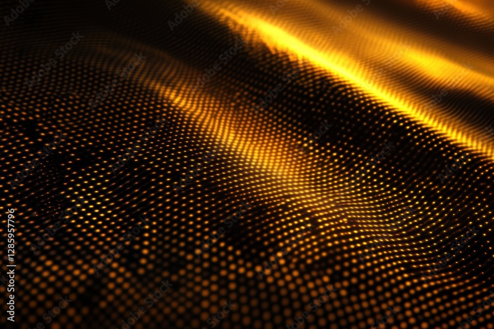 Wall mural golden waves flow in a mesmerizing pattern, capturing the essence of light and texture in a beautifu