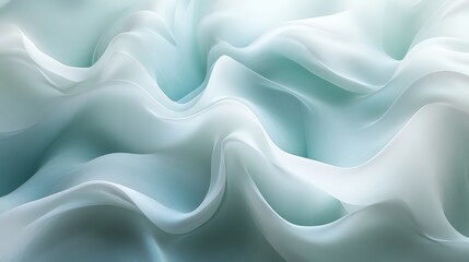 Obraz premium Abstract flowing shapes in pastel turquoise and white colors
