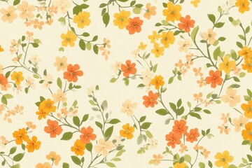 Obraz premium Beautiful flowers in different colors decorate the floral wallpaper design