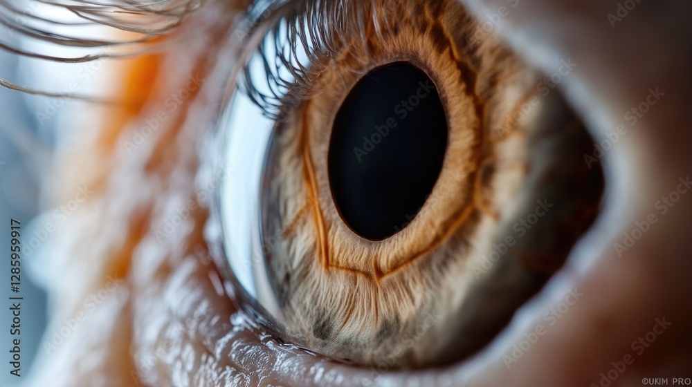 Poster a detailed view of an individual's eye with all its features visible