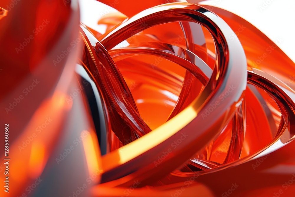 Poster intricate swirling patterns of translucent red creating an abstract visual delight in modern art. ge
