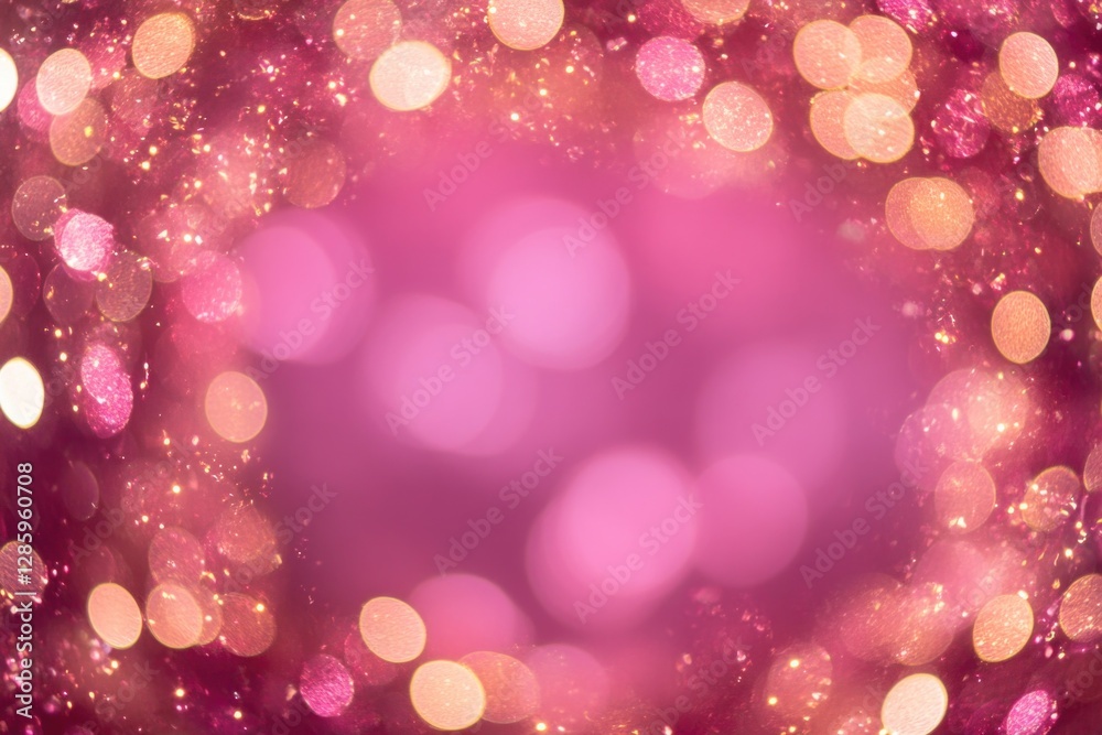 Poster a close-up shot of a pink background filled with numerous lights, suitable for use in promotional ma