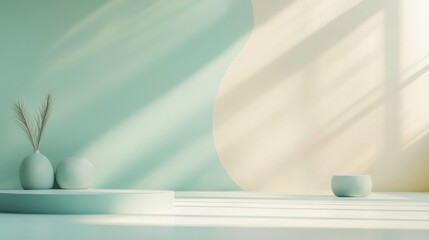 Modern Minimalist Scene Featuring Objects in Pale Hues