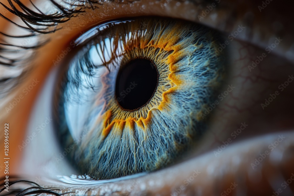 Poster a detailed view of an individual's eye with its unique features and details