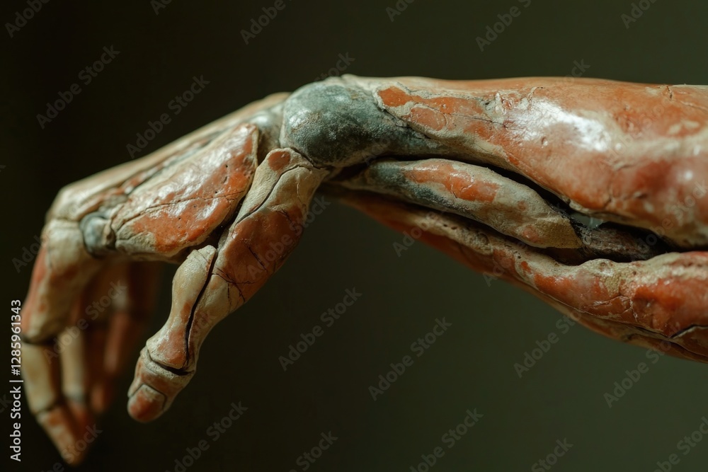 Poster a close-up view of a person's hand grasping an object, suitable for use in various scenarios such as