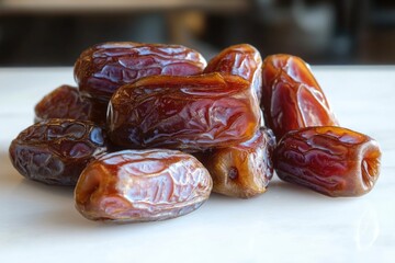 A stack of colorful fruits arranged on a table