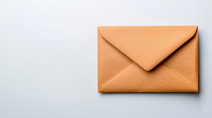 Brown envelope with paper partially visible on a clean white background