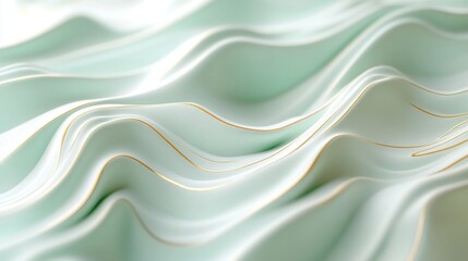 Fototapeta premium Soft flowing abstract forms with elegant colors and gold accents