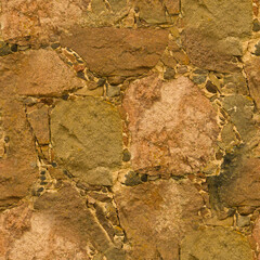 Obraz premium An old stone wall. Masonry. Background of yellow stones. The texture of the stone. Seamless.