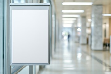 A blank sign hangs from the side of a building, awaiting words to express its purpose