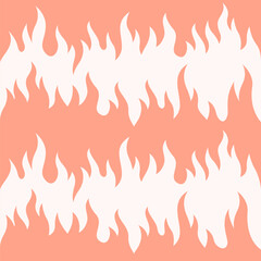 Tile pattern with blazing coral flames