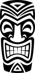 Tiki totem mask, Hawaiian indigenous vintage ritual mack.  Hawaiian totems made wood and stone for bars and resorts for paradise holidays. Vector illustration © Kotliar Ivan