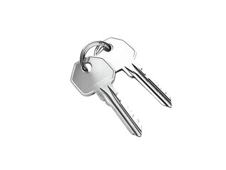 Two Silver Keys On Key Ring With Transparent Background